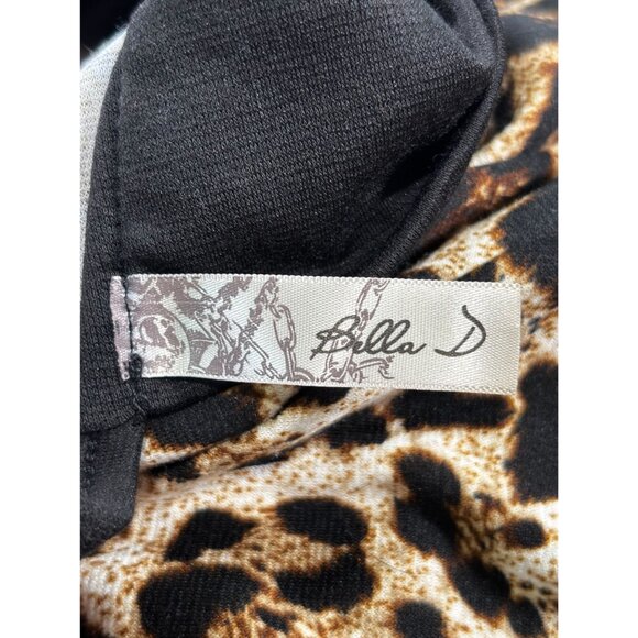 Bella D Womens Leopard Print Peplum Top With Bow Back Design - Picture 4 of 9